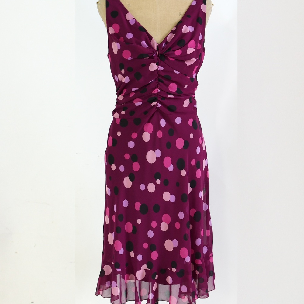 Bisou Bisou purple polka dot dress